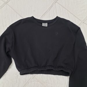 Gymshark Cropped Sweatshirt Black Size S